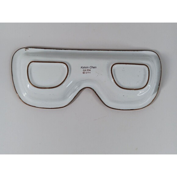 Kelvin Chen Enameled Eyeglasses Holder Tray 2001 No 336 Floral Asian Tea Party - Picture 3 of 8